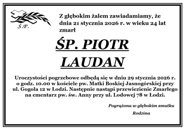 piotrek-laudan-2026 | Piotrek Laudan 2001-2026 - Polskie Towarzystwo Chorób Nerwowo-Mięśniowych Oddział Regionalny w Łodzi